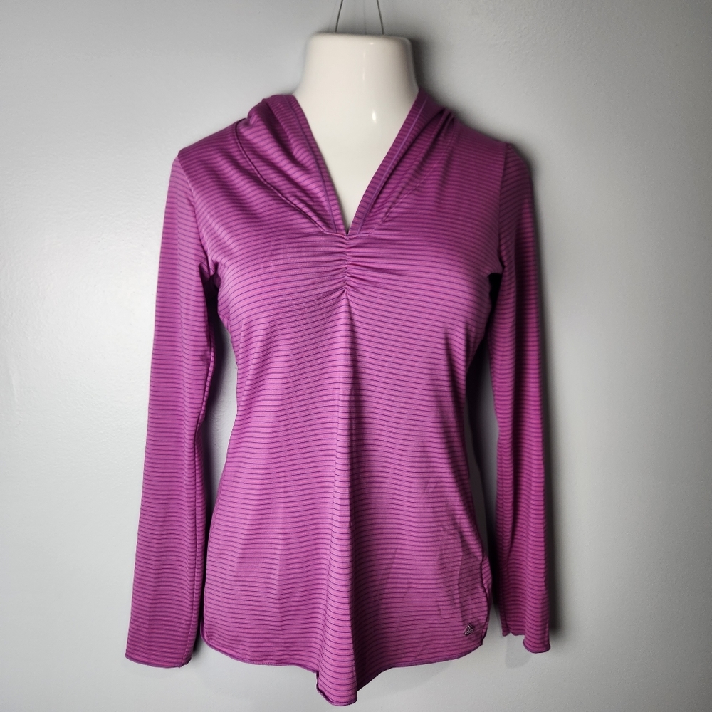 Prana Purple Hooded Long Sleeve Top S